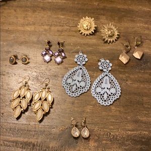 Anthropologie earring set dangly rhinestone stud